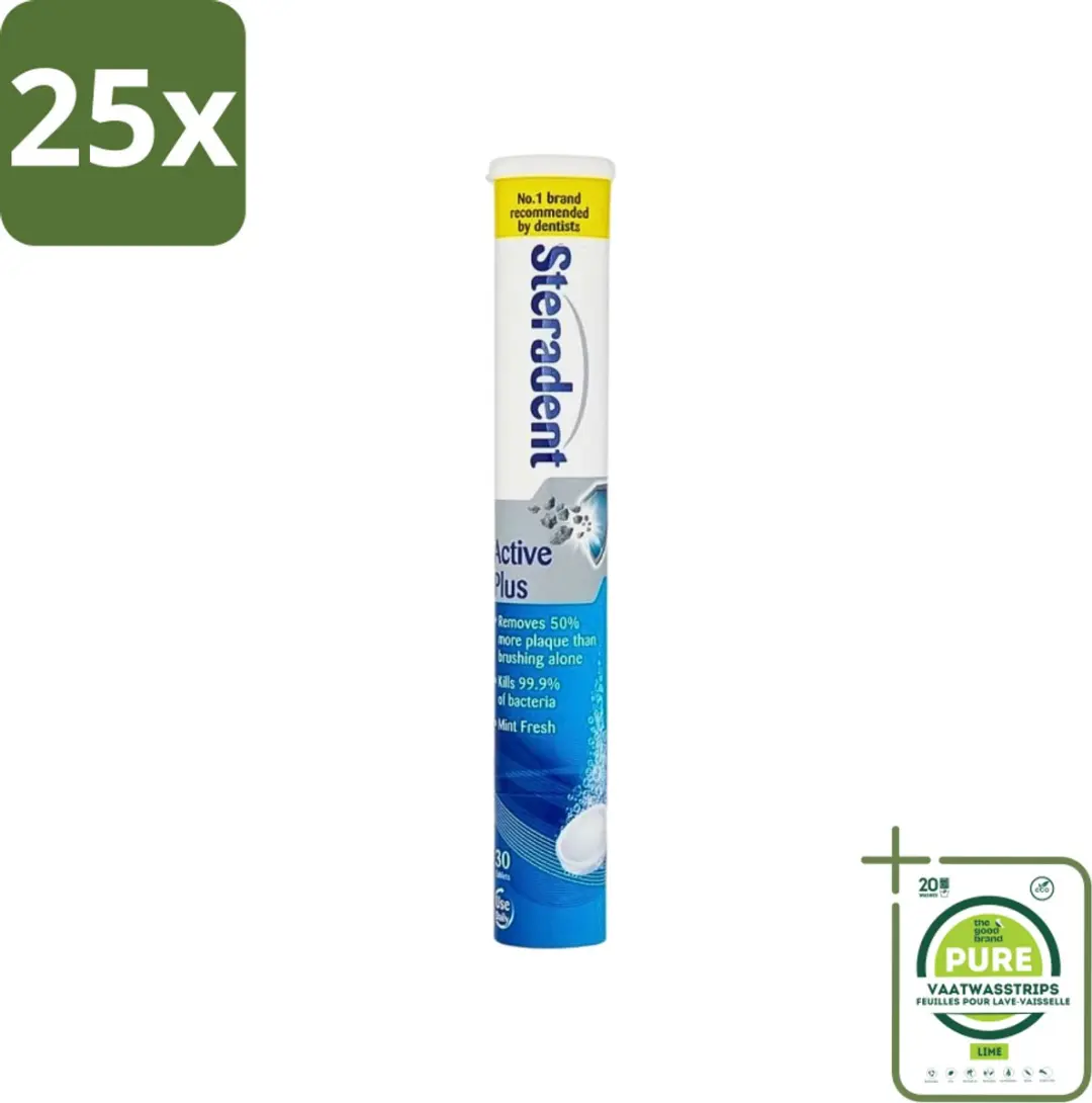 Steradent Active Plus Reinigingstabletten 30 Stuks
