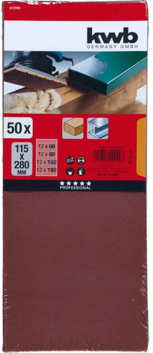 KWB Schuurpapier 812999 - 50 Stuks - 280x115mm