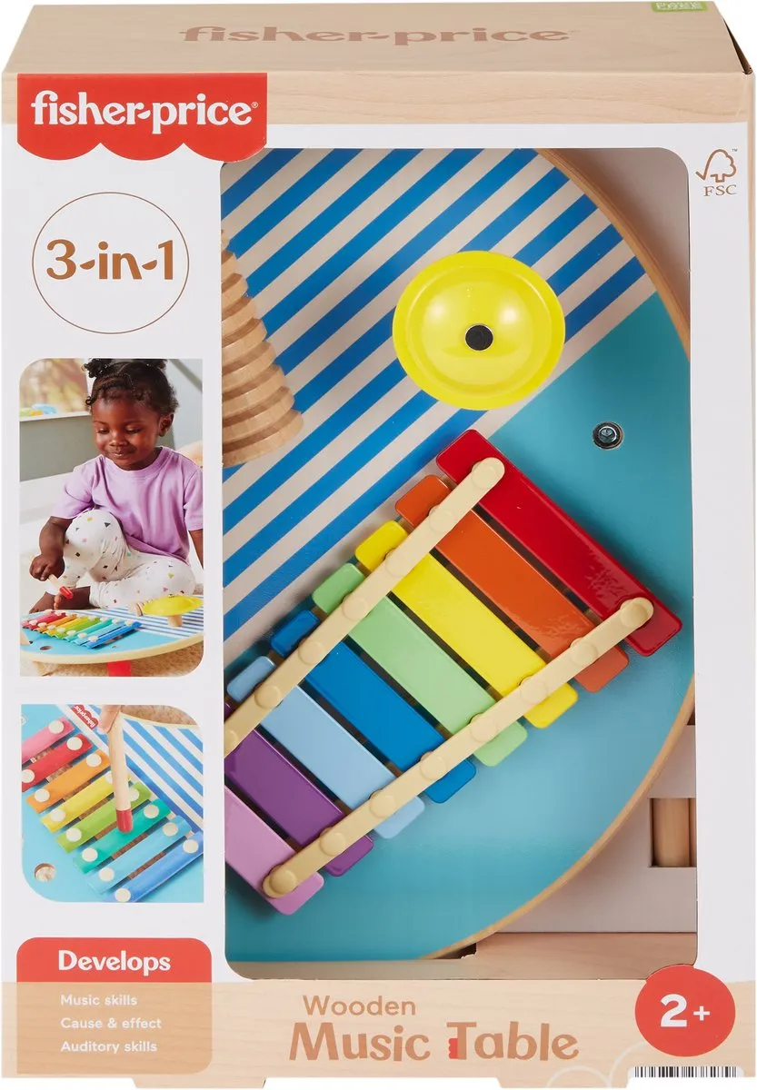 Fisher Price Houten Muziektafel - 3-delig Multicolor