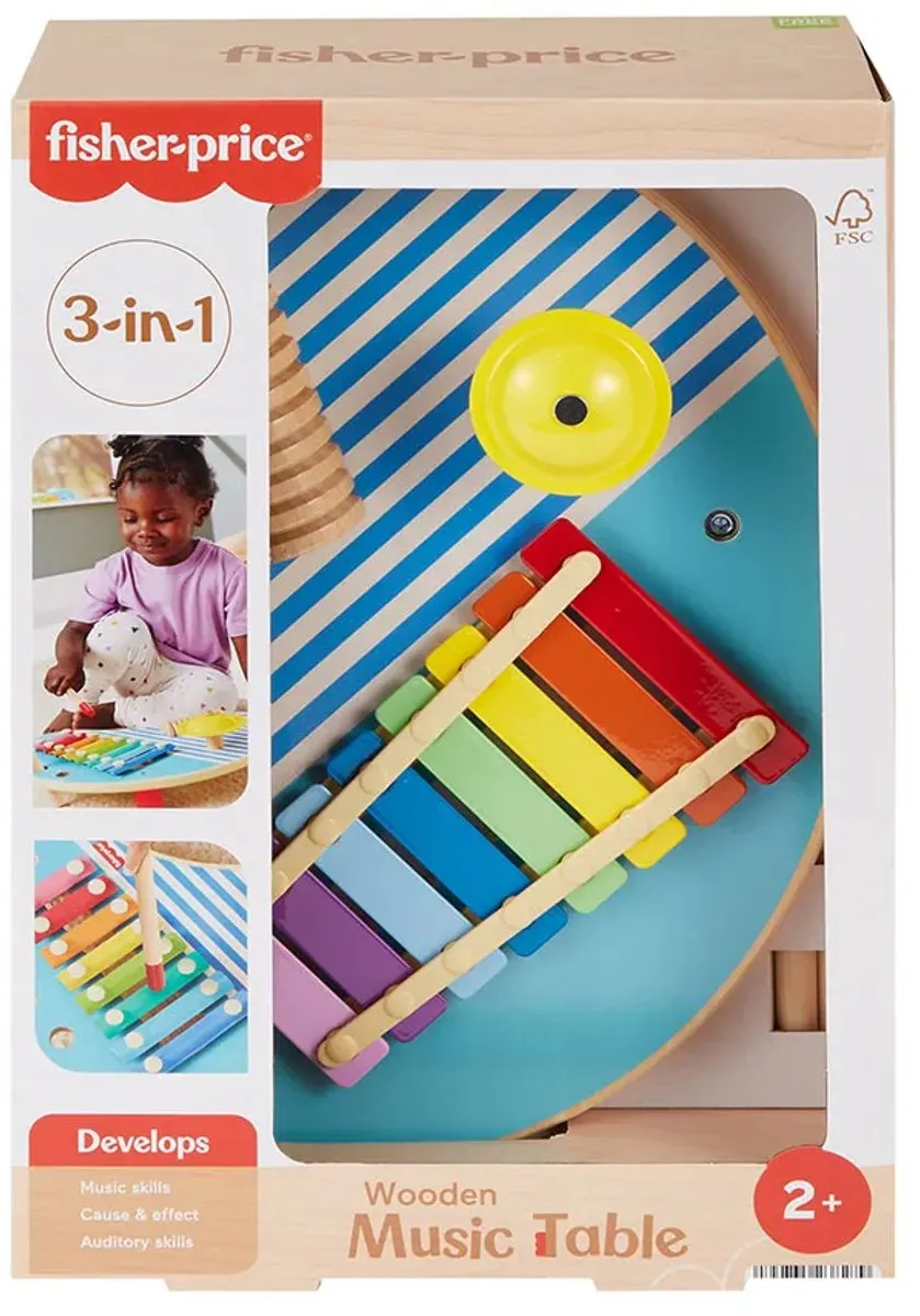Fisher Price Houten Muziektafel - 3-delig Multicolor