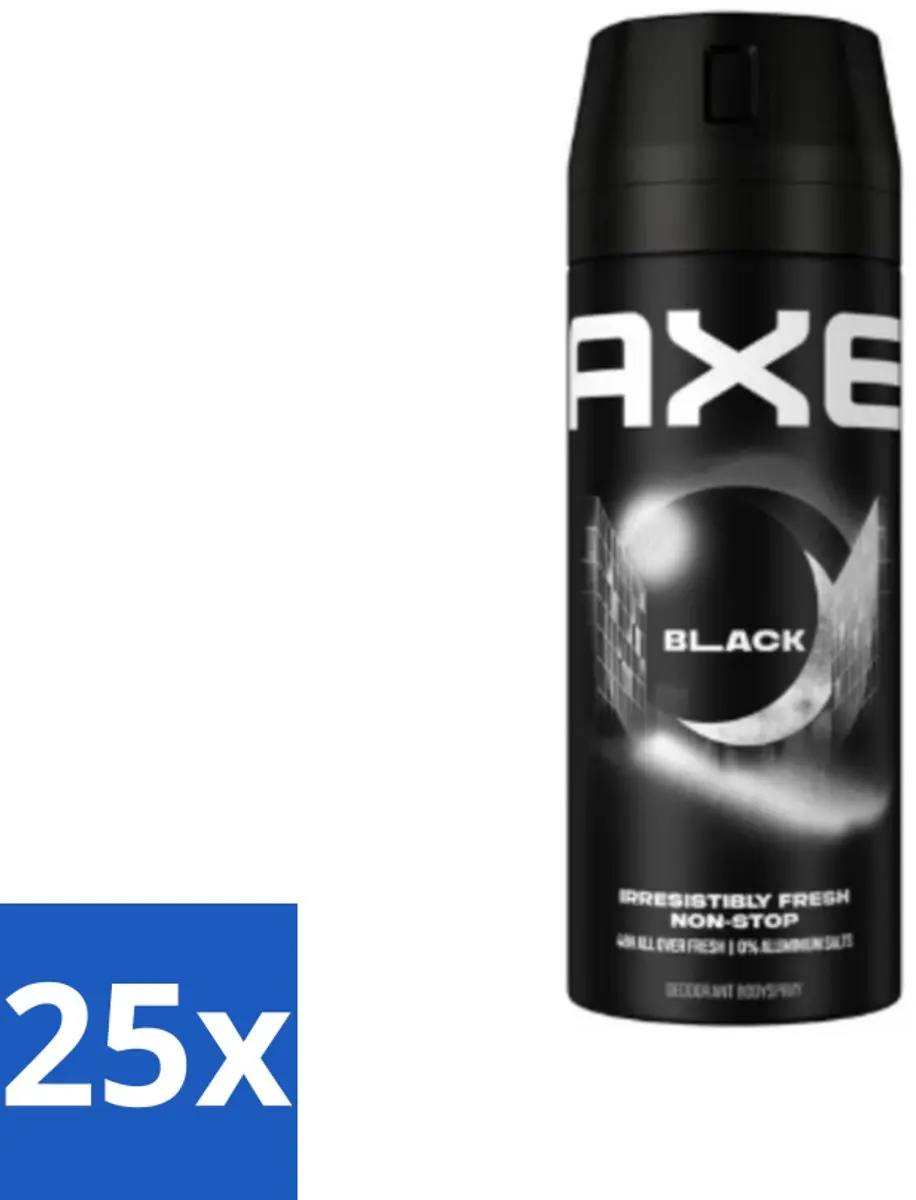 Axe Deodorant Bodyspray Black Frozen Pear & Cedarwood 150ml - 25 Stuks