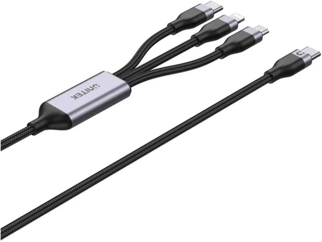 Unitek 3-in-1 USB-C Kabel C14101AGY01-1.5M - 1,5m - Zwart