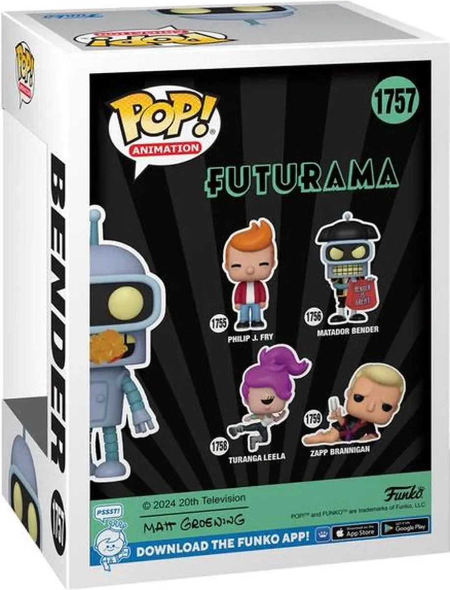 Funko Pop Animation Futurama Bender Robotfiguur 9,5cm - 1757