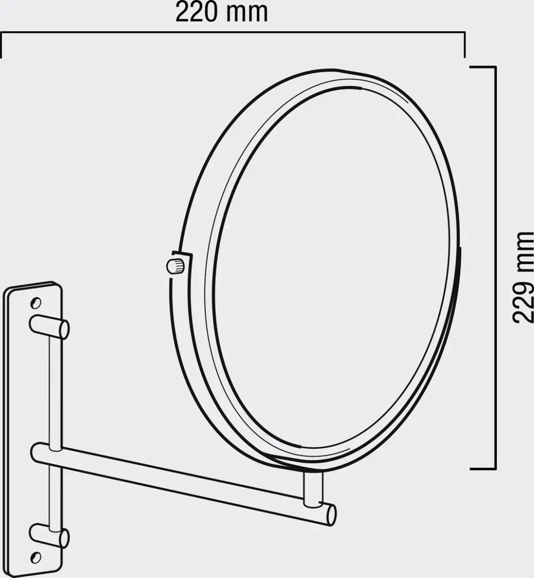 Valera Optima Bar 207.00 Cosmeticaspiegel - Ø22.9cm - RVS