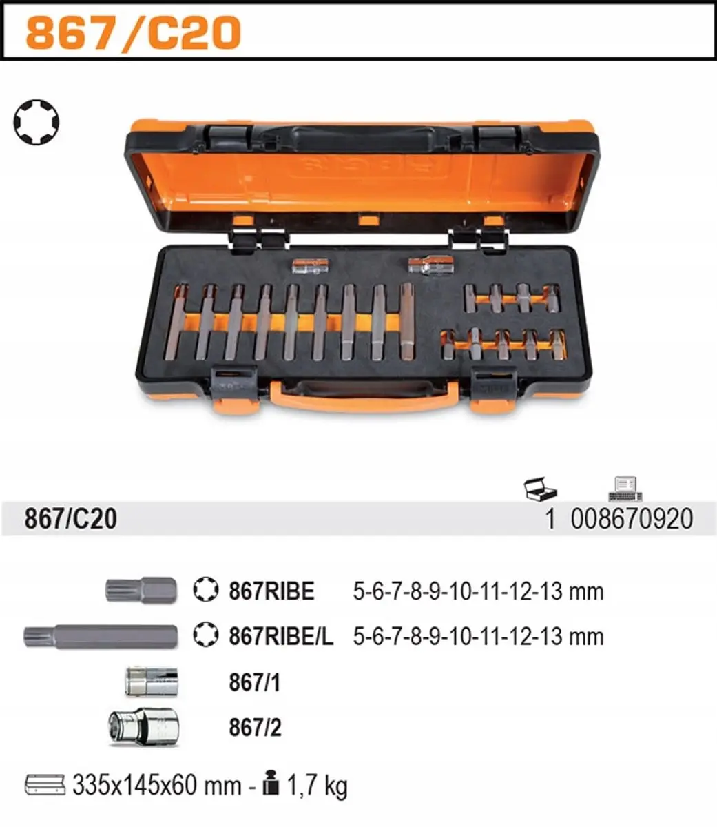 Beta Ribe-bitset 867/C20 - 18-delig