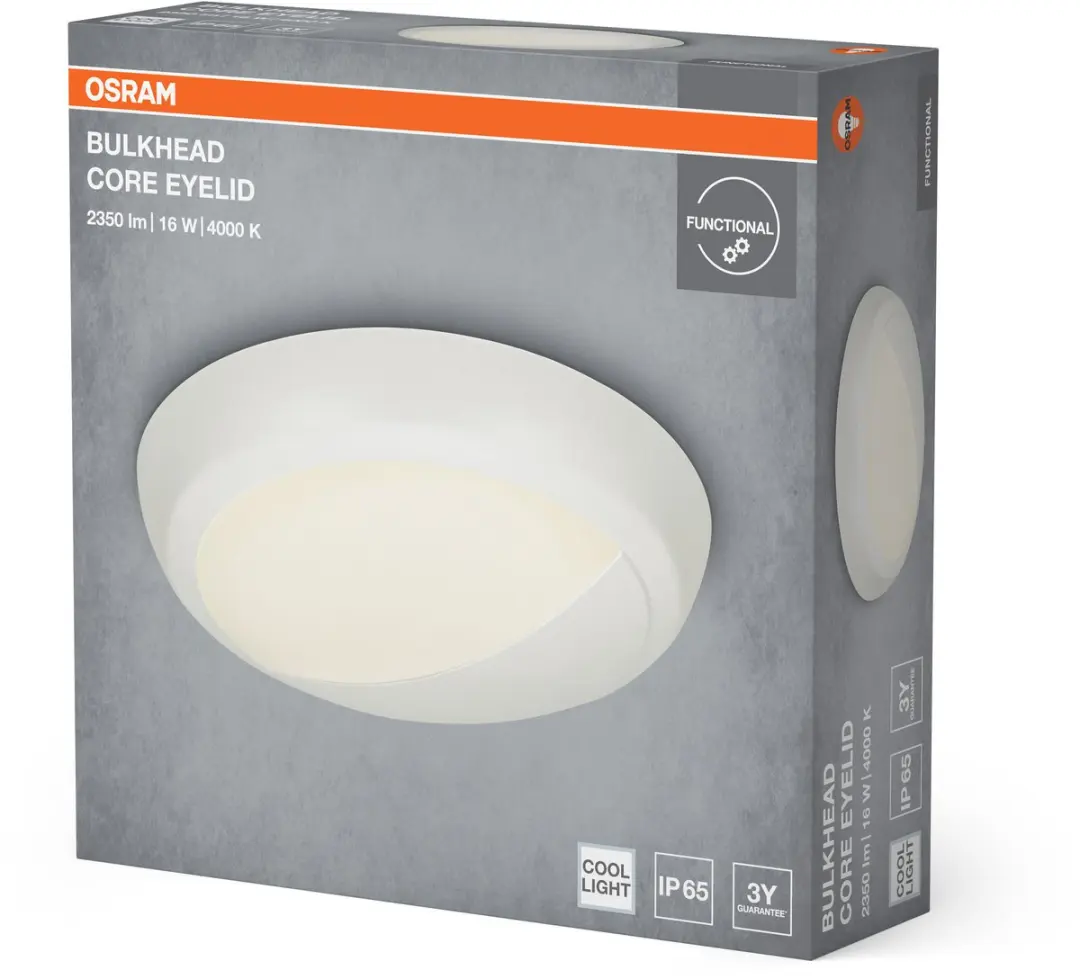 Osram LED Bulkhead Core Eyelid 16W 840 Plafondlamp - 1400 Lm - Wit - afbeelding 5 van 5