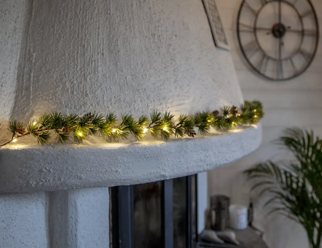 Star Trading LED Dennenkrans Larix - 140cm Warm Wit - Groen