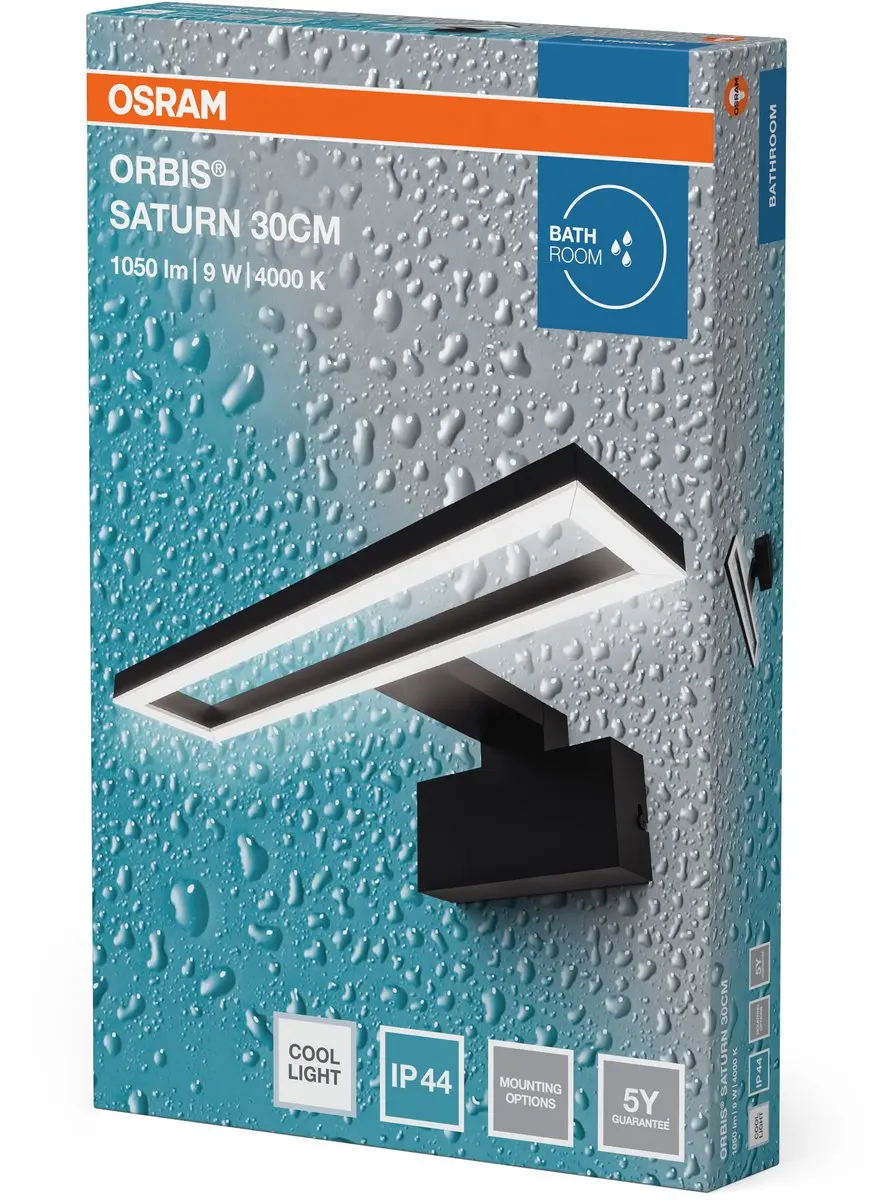 Osram Orbis Saturn 30cm 9W LED - 4000K Koelwit - Zwart - afbeelding 5 van 5