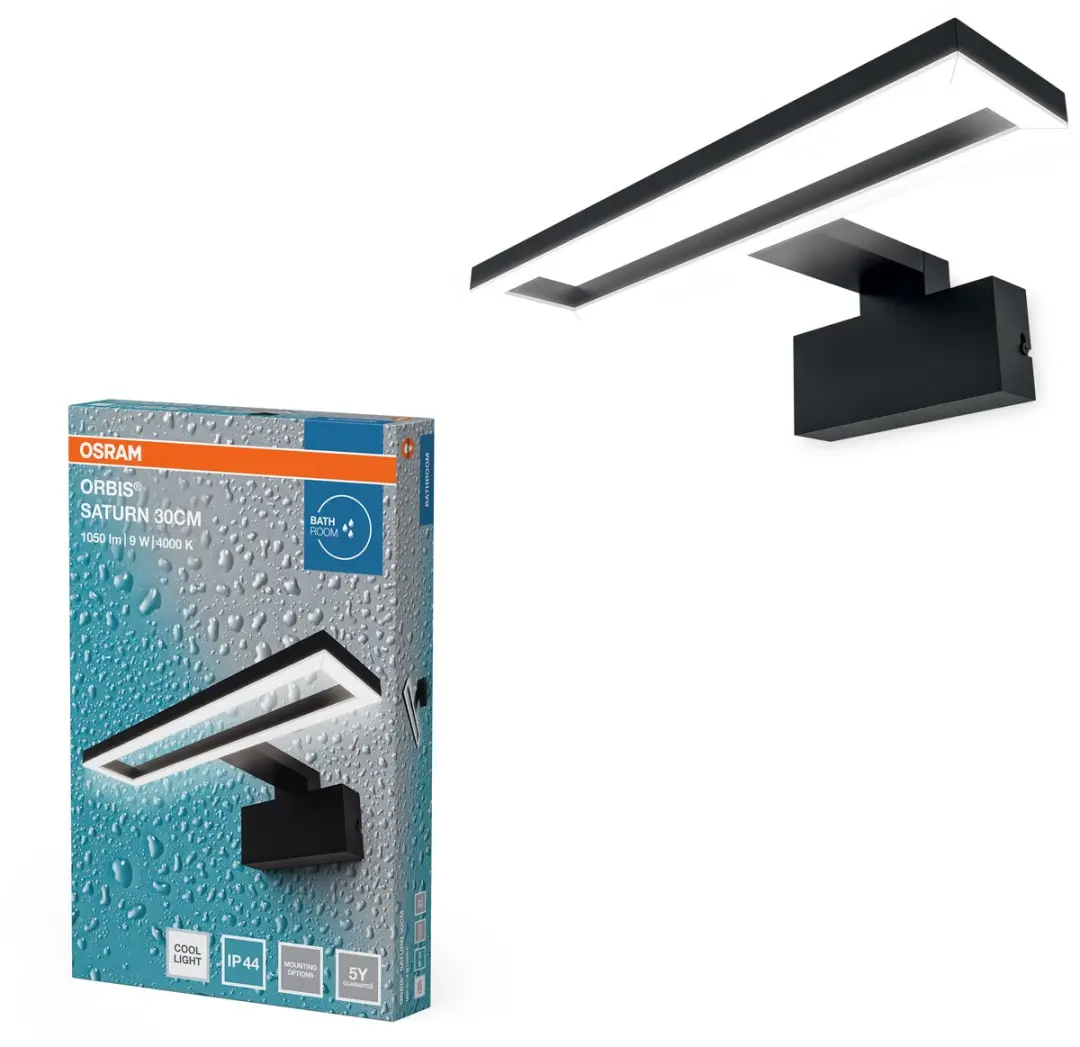 Osram Orbis Saturn 30cm 9W LED - 4000K Koelwit - Zwart - afbeelding 3 van 5
