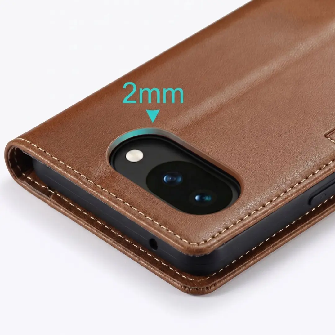 Caseme Wallet Hoesje Google Pixel 10a Anti-RFID - Bruin FOLIO-CASEM-BR-PX10A