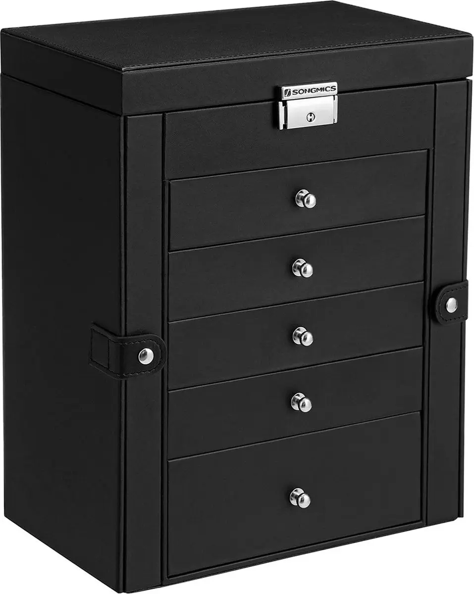 Songmics Sieradendoos 6 Niveaus - Houtkleur - afbeelding 6 van 6
