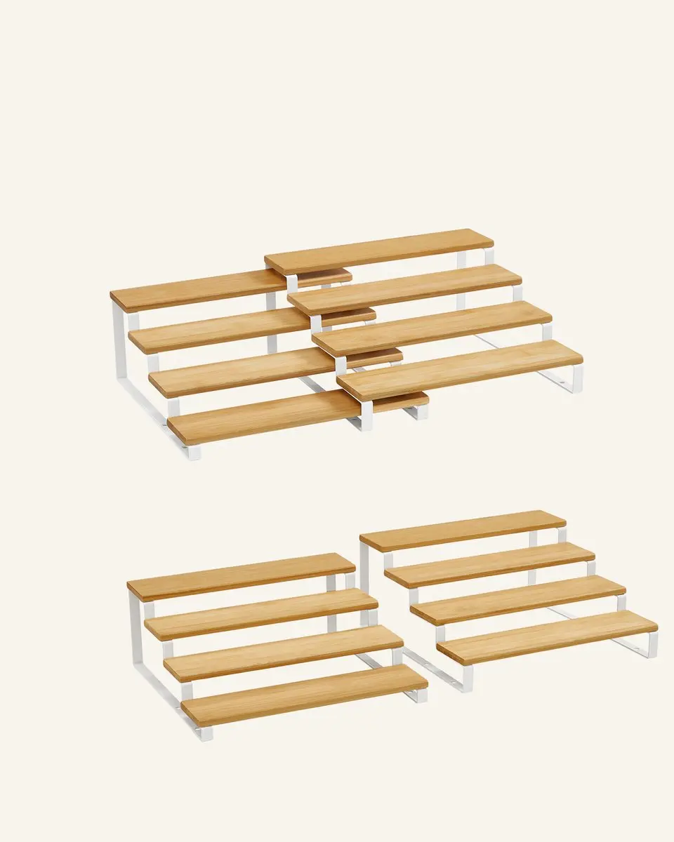 Songmics Kruidenrek Set 2-delig KCS216N02 - 4 Verdiepingen - Natuurbeige/Wolkenwit - afbeelding 6 van 6