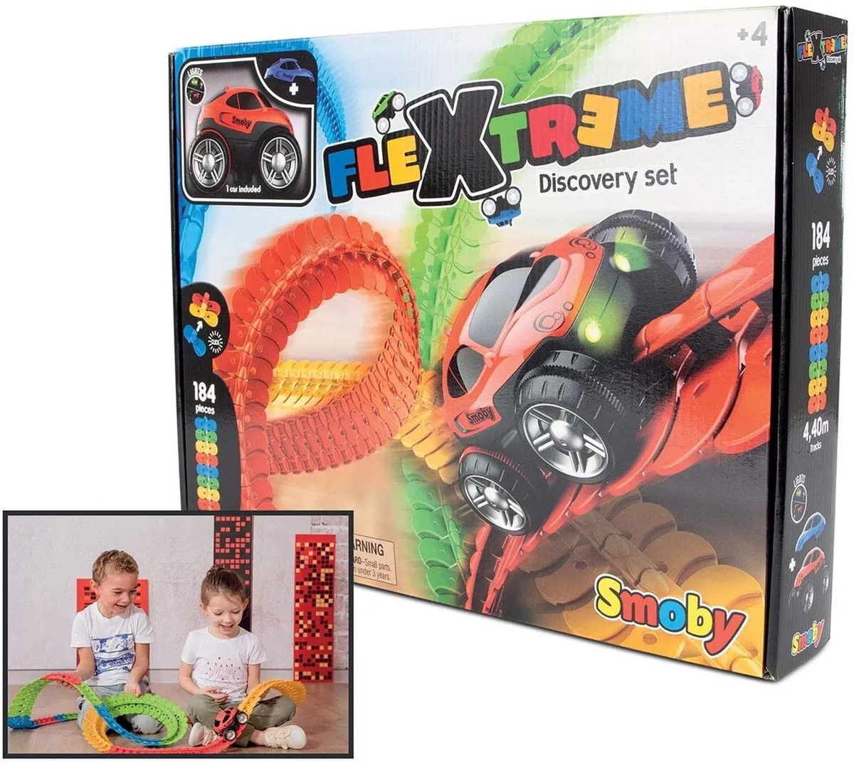 Smoby FleXtreme Discovery Set Racebaan 184-delig - 4.4m - Meerkleurig
