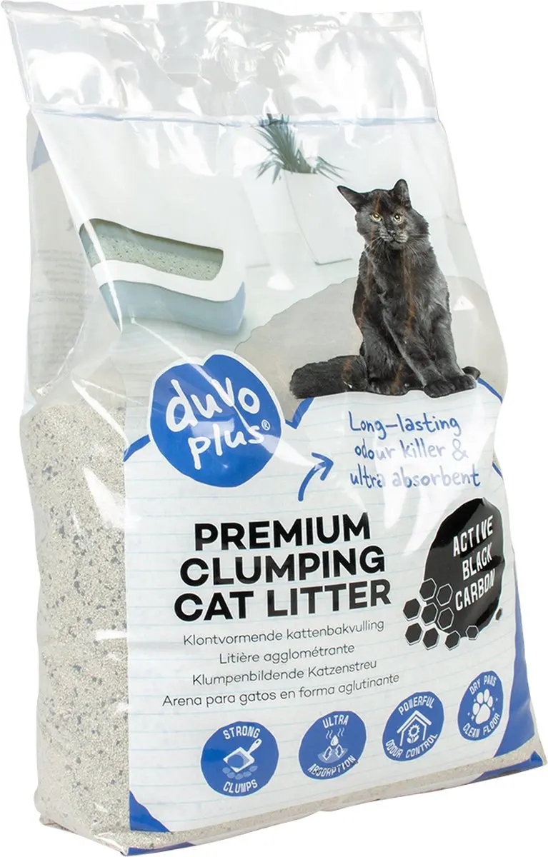 DuvoPlus Kattenbakvulling White Sensitive Black Carbon 12kg
