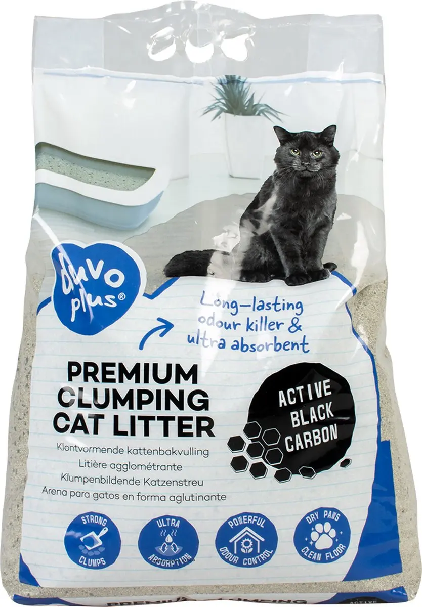 DuvoPlus Kattenbakvulling White Sensitive Black Carbon 12kg