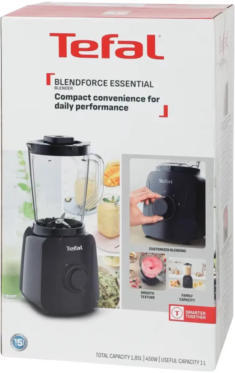 Tefal Blendforce Essential Blender 1.85L - 450W - Zwart