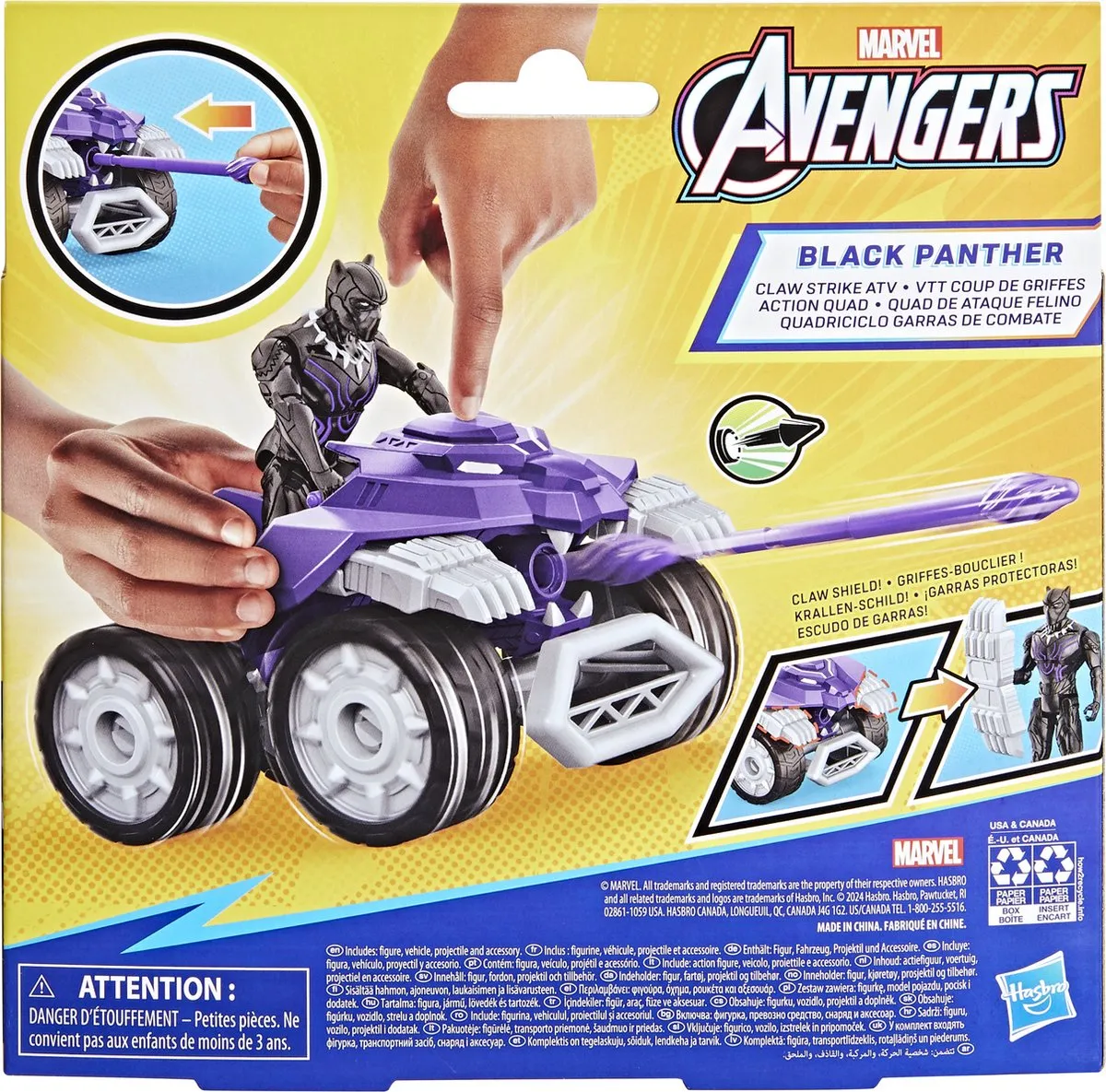 Hasbro Marvel Avengers Epic Hero Series Black Panther ATV - F93285L0 - Multicolor