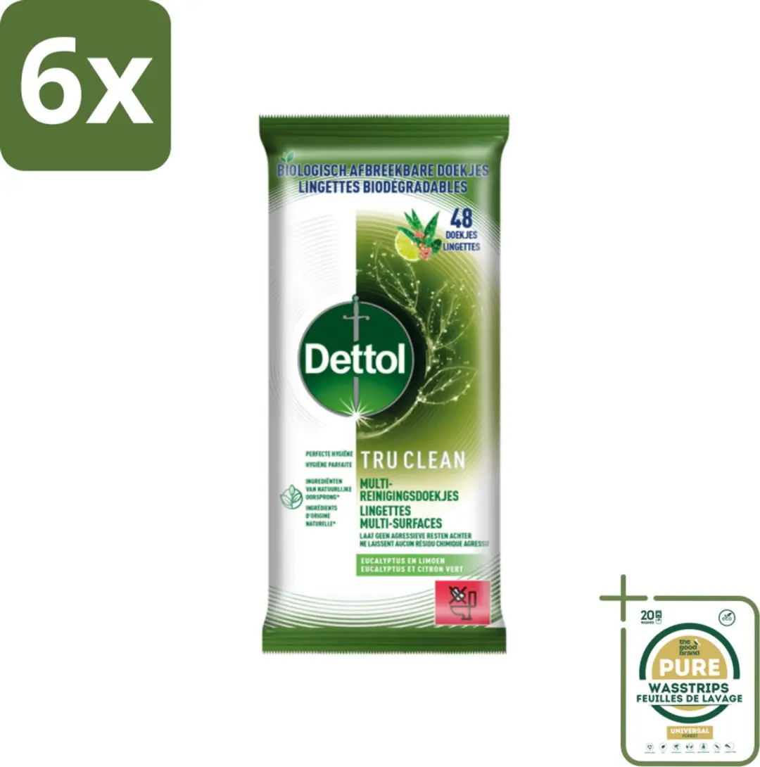 Dettol Tru Clean Reinigingsdoekjes Eucalyptus & Lime