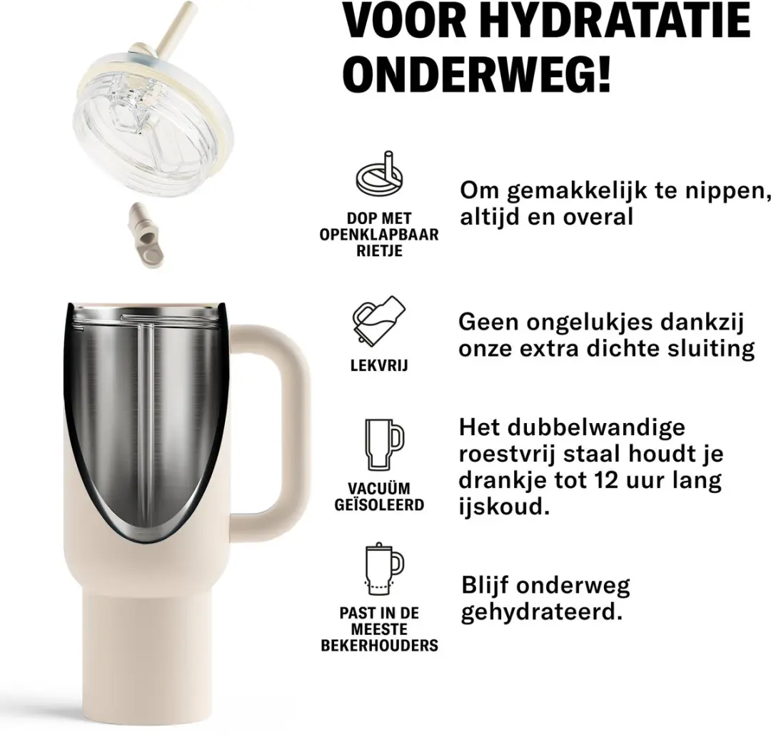 Waterdrop Explorer Thermo Drinkbeker 1,1L - Off-White