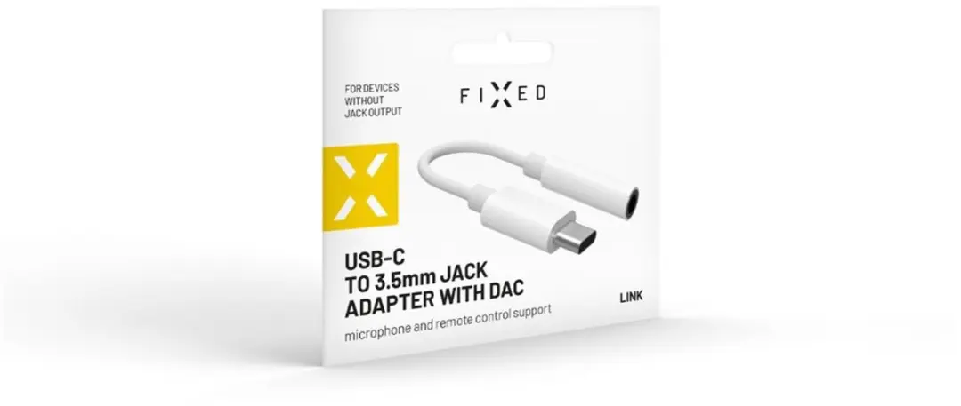 Fixed Link Adapter USB-C naar 3.5mm Jack - DAC-chip Wit