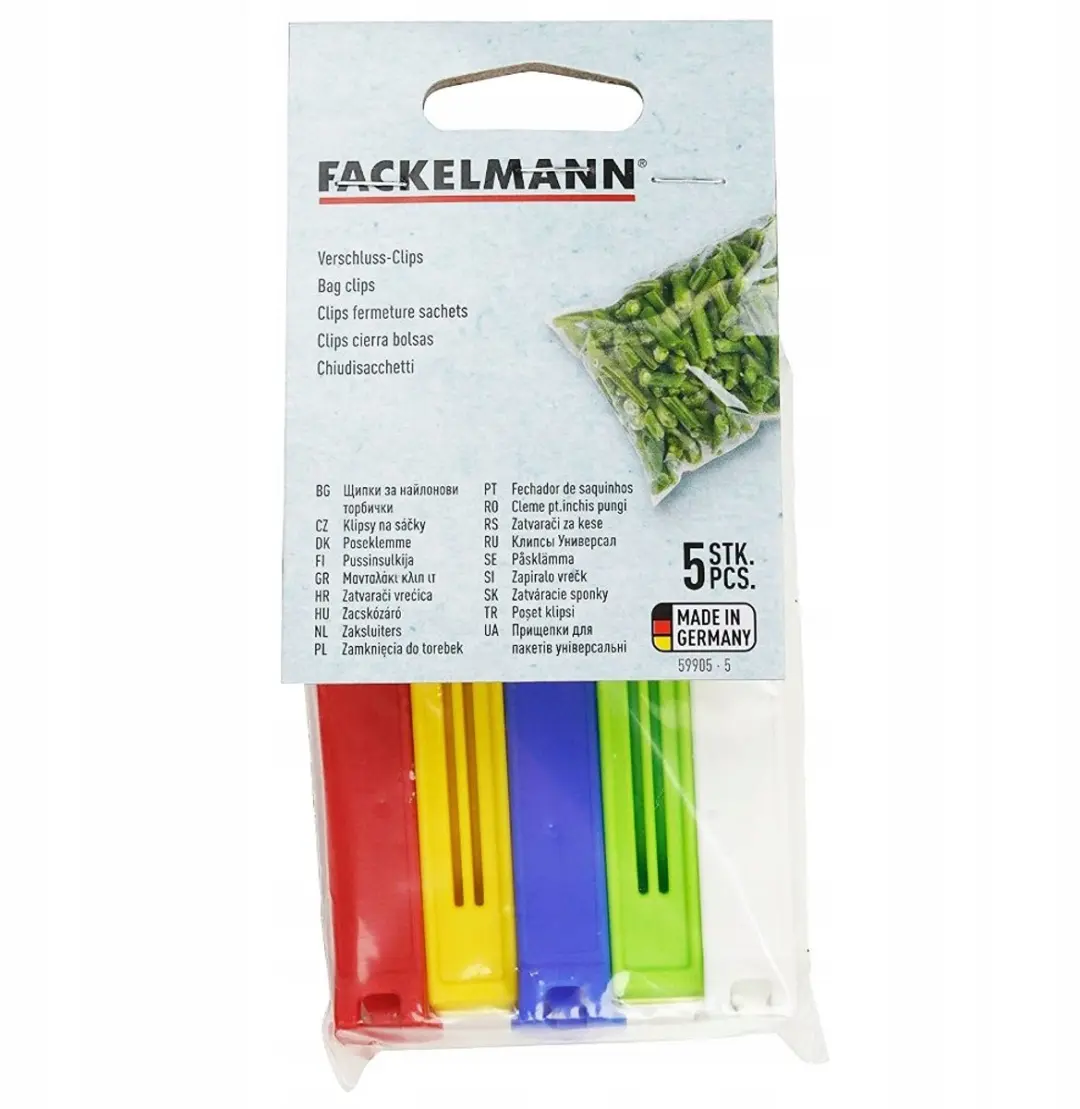 Fackelmann Keukenclips 11cm - 5x Multicolor