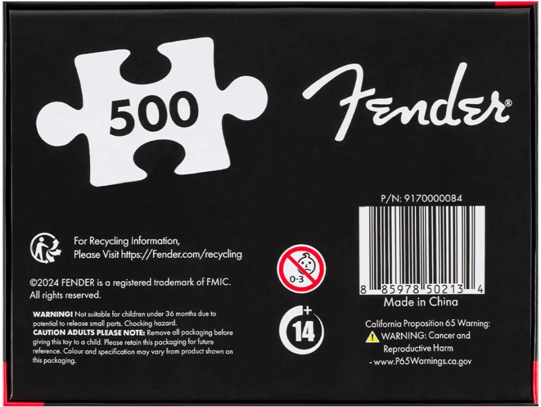 Fender Stratocaster Legpuzzel 500 Stuks - 45x60cm - afbeelding 6 van 6
