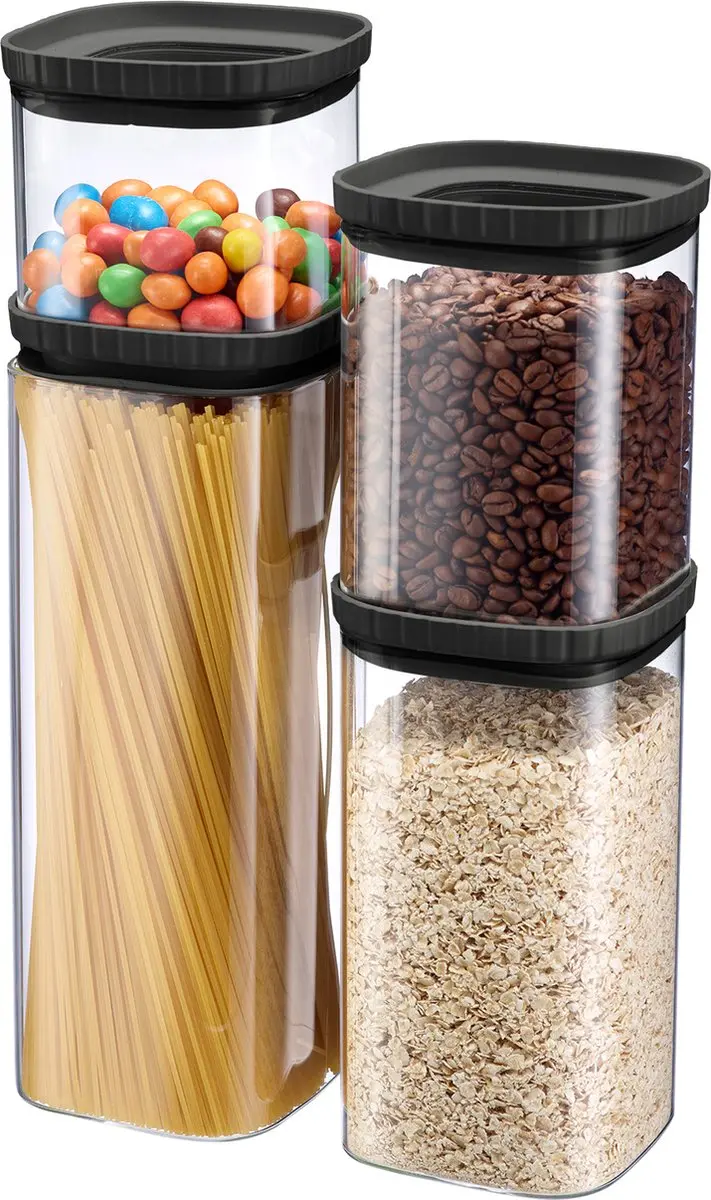 Westmark Glazen Pot 1.5L - Siliconen Deksel - Zwart
