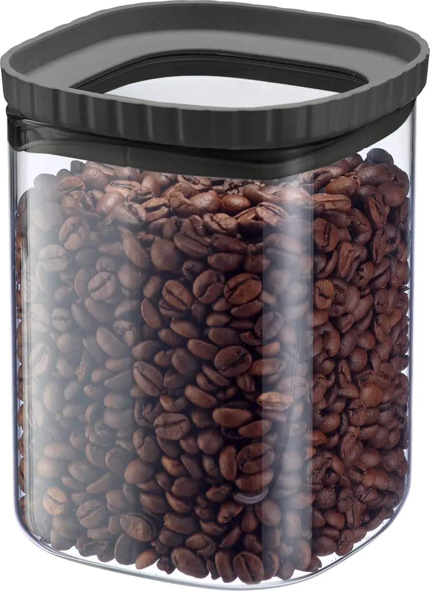 Westmark Glazen Pot 1.5L - Siliconen Deksel - Zwart