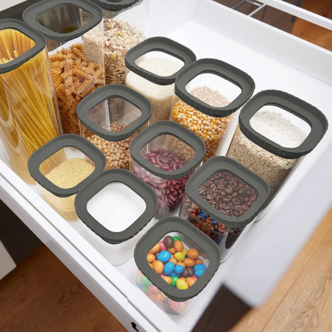 Westmark Glazen Pot 1.5L - Siliconen Deksel - Zwart