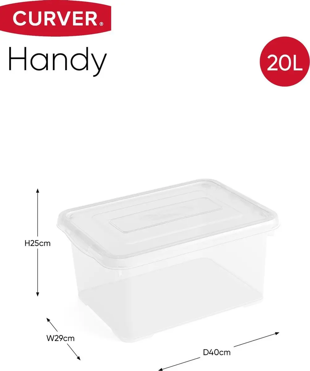 Curver Handy Box Opbergbox 20L - 3 Stuks Transparant