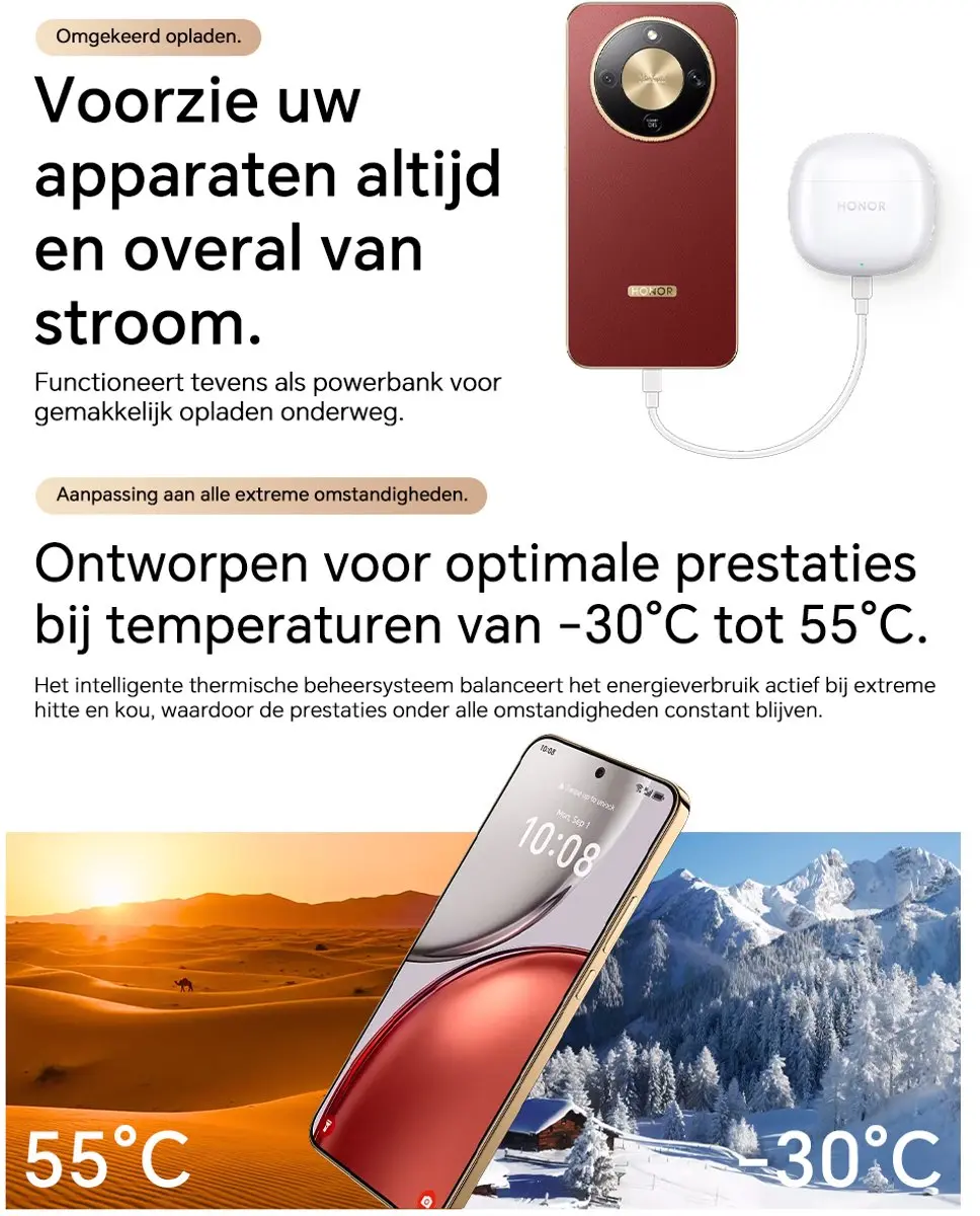 Honor Magic8 Lite MTN-NX1M Smartphone - 8GB/512GB - 108MP - 7500mAh - 5G - Roodbruin