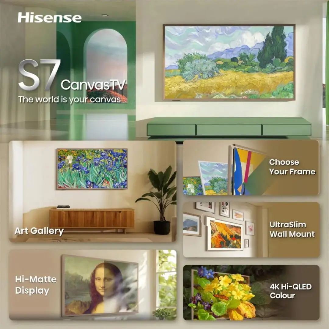 Hisense Canvas 65S7S 65 inch QLED TV - Bruin