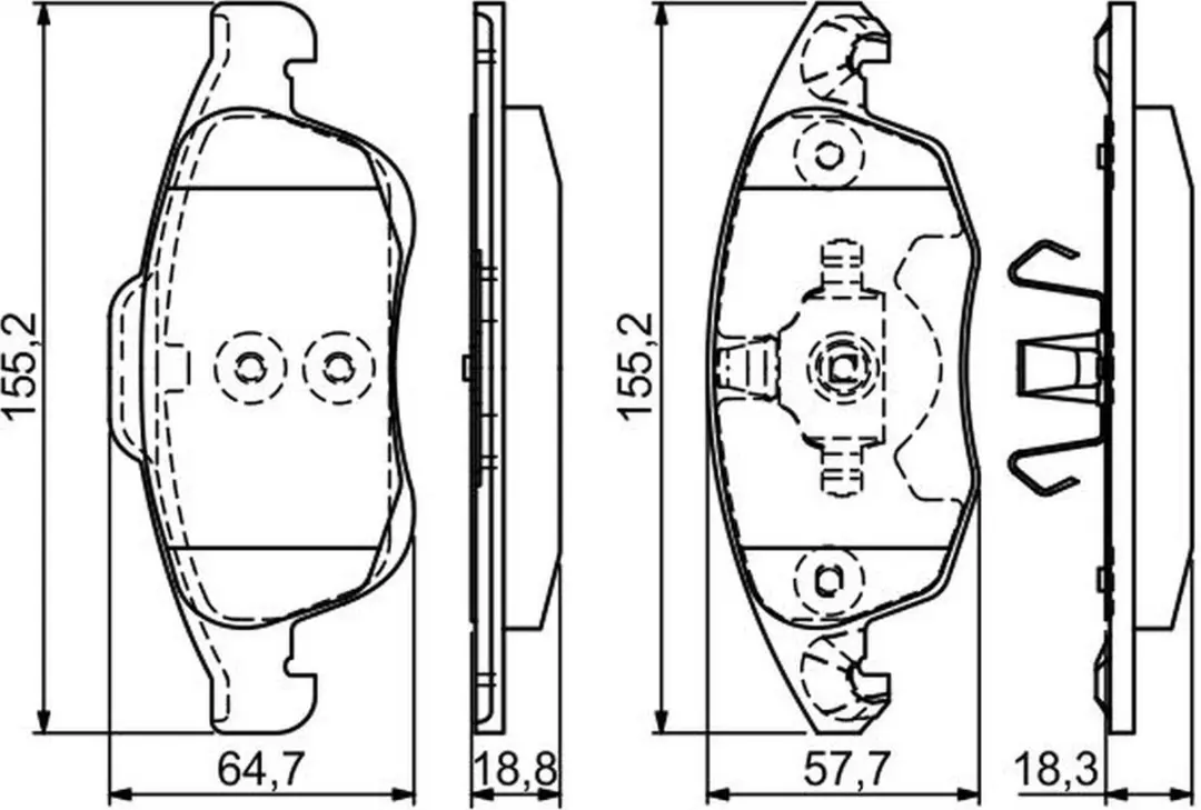 Bosch 0986494235 Remblokken - 4 Stuks - Zwart