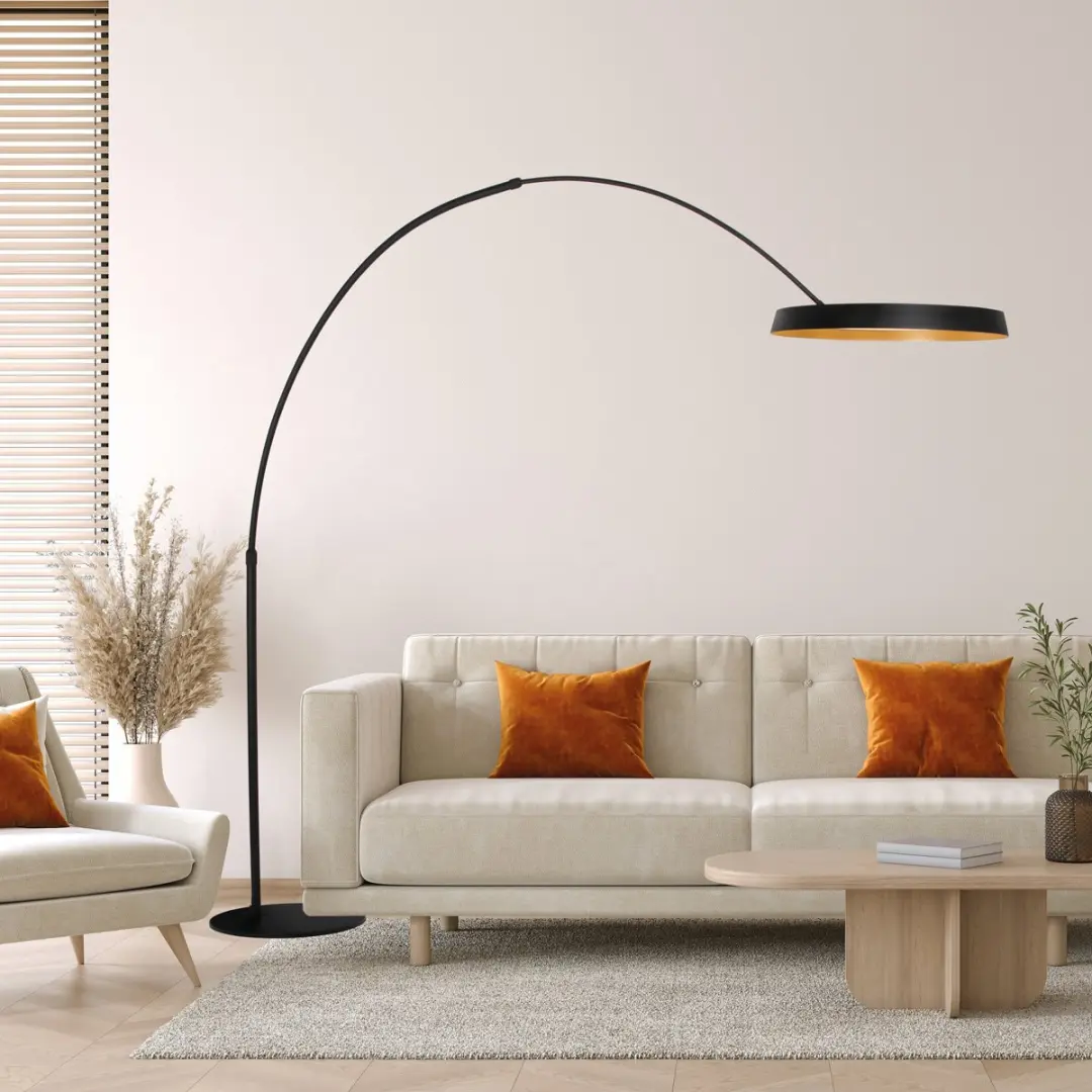 Steinhauer Ringlux 4742ZW Vloerlamp - 48W - 60cm LED-ring - Zwart - afbeelding 4 van 6