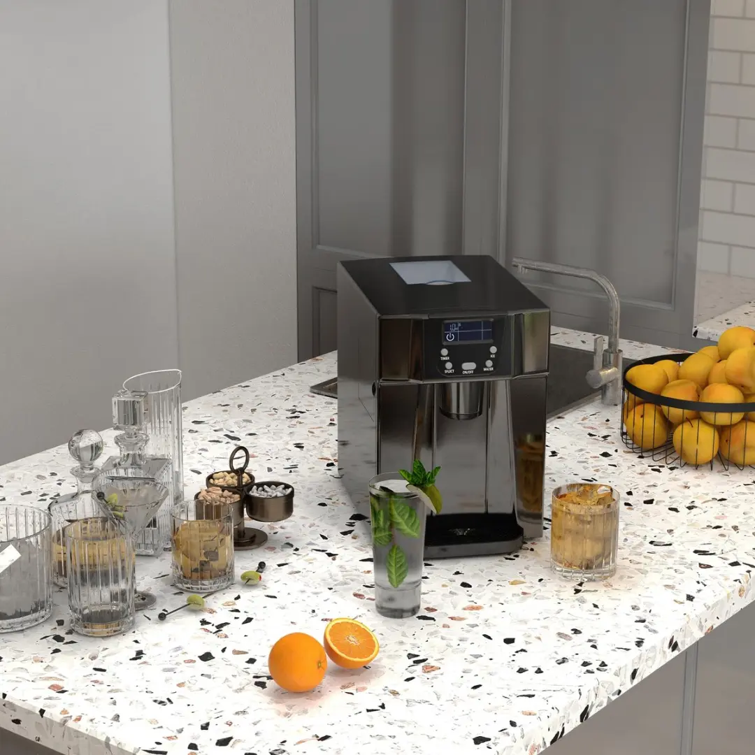 Homcom IJsmachine 1200ml - 90W - Zwart