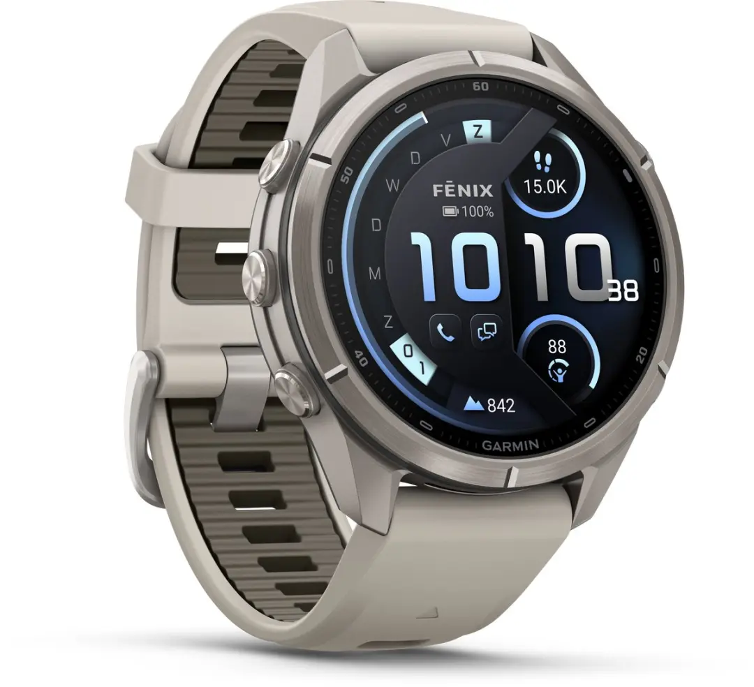 Garmin fēnix 9 Pro InReach/LTE GPS Smartwatch 43mm - Titanium Grijs