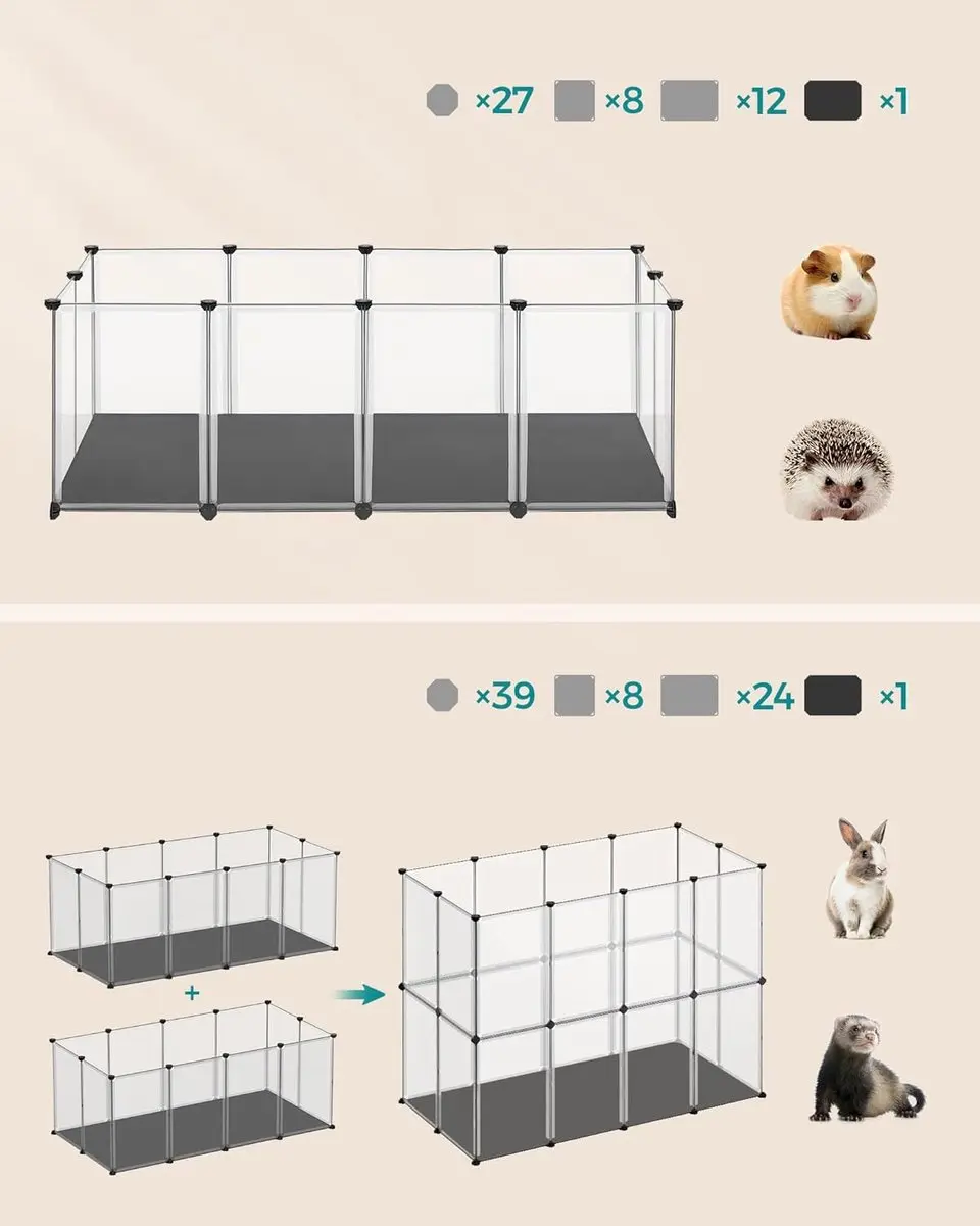 Songmics Kleindierenverblijf LPC009W01 - 125x63x42cm Wit