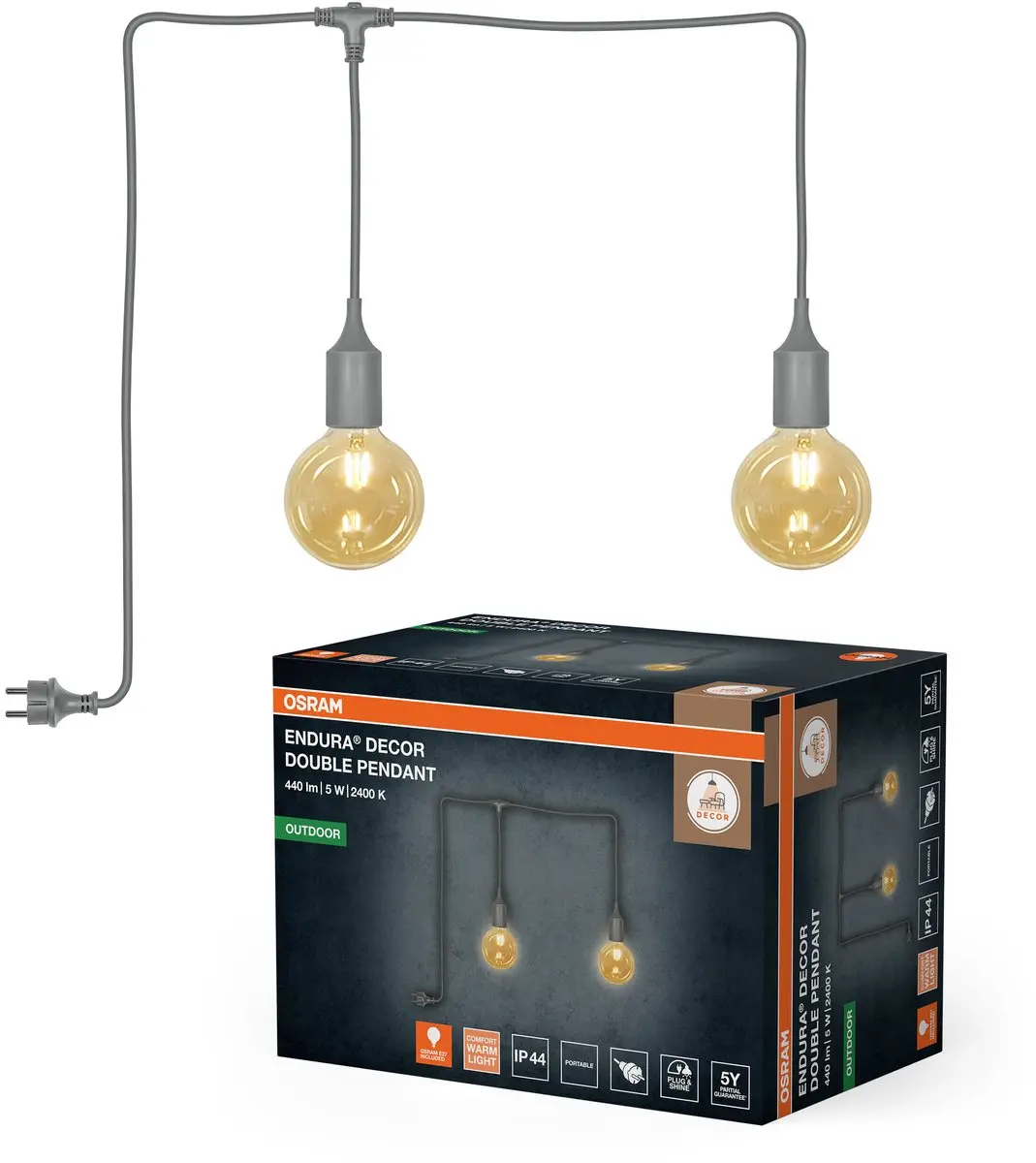 Osram Endura Decor Portable Pendant 6m - Grijs - afbeelding 3 van 6
