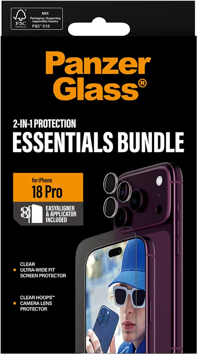 Apple iPhone 15 Pro Max PanzerGlass 2-in-1 Bundle - Transparant