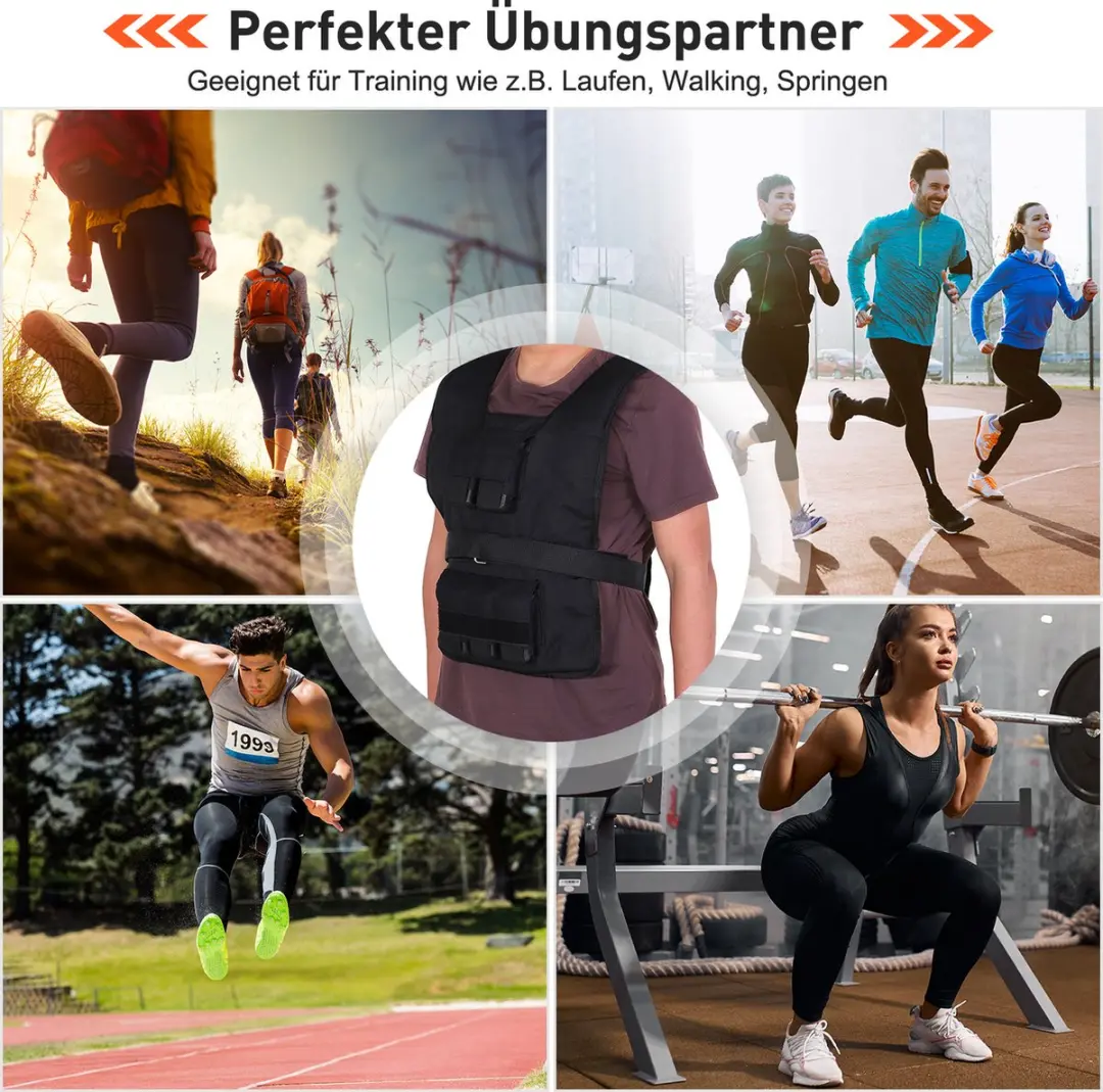 Homcom Trainingsvest 20 kg - Zwart