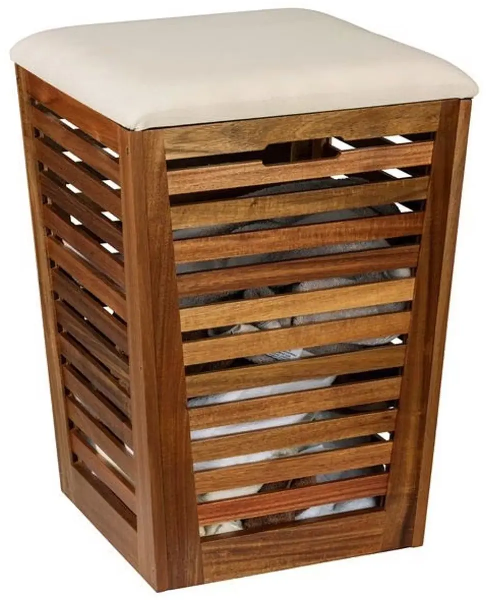 Wenko Fondi Wasmand met Zitting 56cm - Bruin/Beige - afbeelding 6 van 6