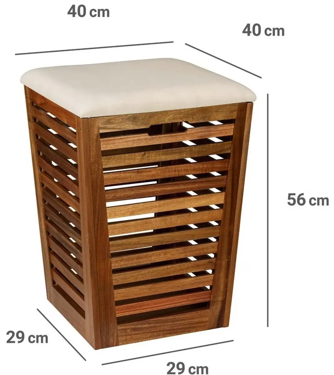 Wenko Fondi Wasmand met Zitting 56cm - Bruin/Beige