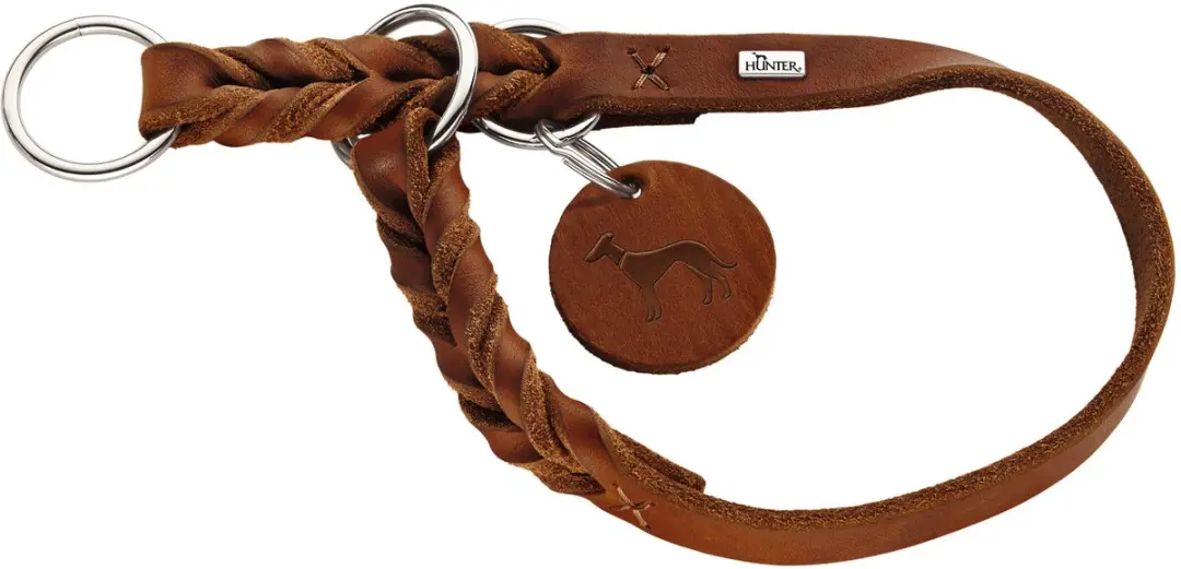 Hunter Retrieverhalsband Solid Education Cognac Maat M-L