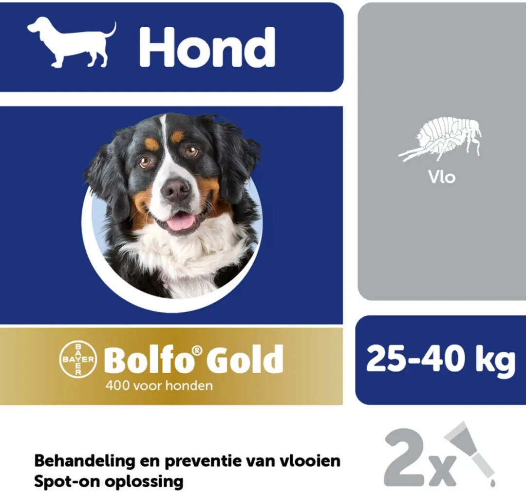 Bolfo Gold Anti Vlooiendruppels Hond 25+ kg - 2x2 Pipetten