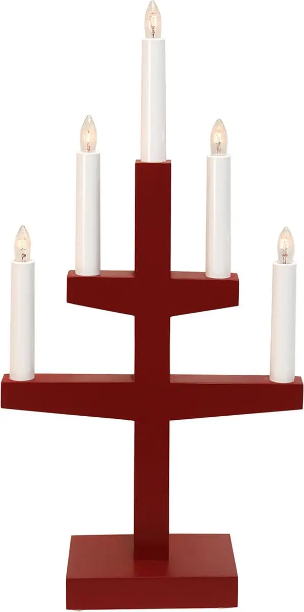 Star Trading Kerstkandelaar Rood 5 Lichtpunten