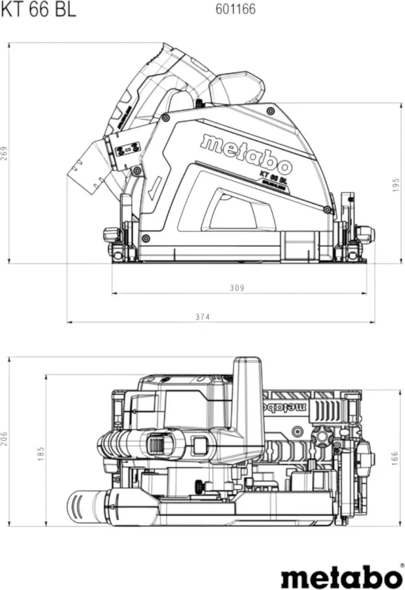 Metabo KT 66 BL Invalcirkelzaag 1200W 165mm - met zaagblad