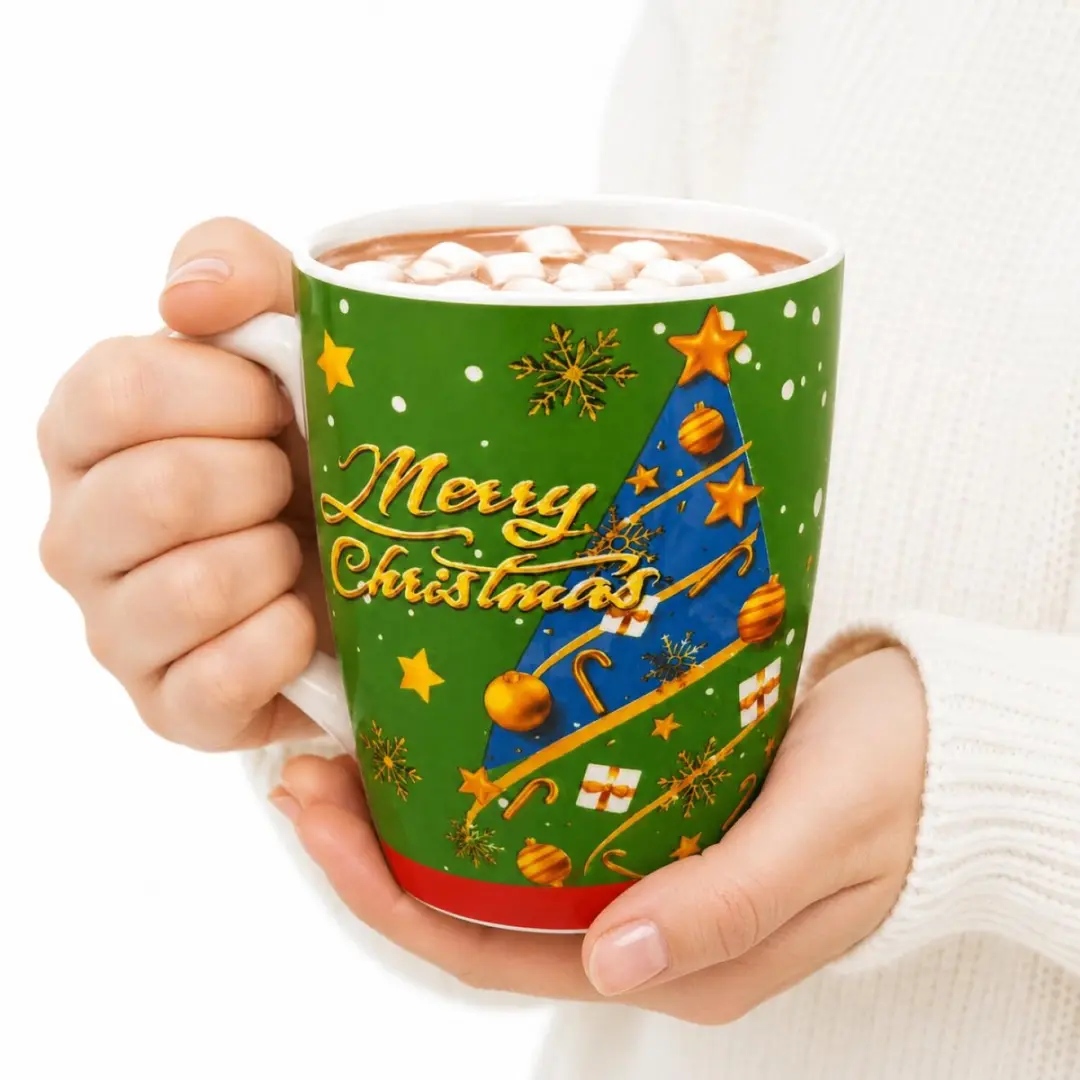 Excellent Houseware Kerst Mok - 6 Stuks - 350ml - Multi