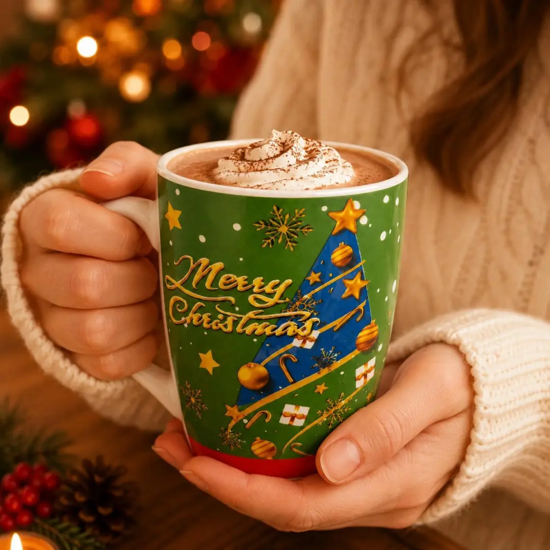 Excellent Houseware Kerst Mok - 6 Stuks - 350ml - Multi