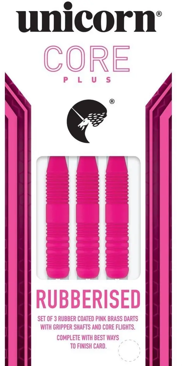 Unicorn Core Plus Rubberised Dartpijlen 3 Stuks - Roze - afbeelding 6 van 6