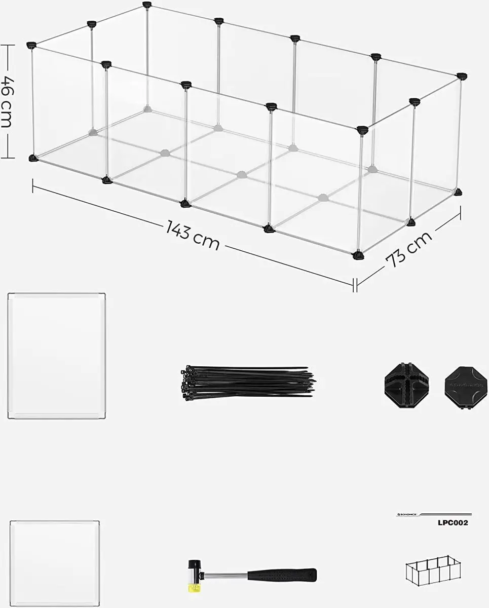 Songmics Speelbox Huisdier 20 Panelen Wit